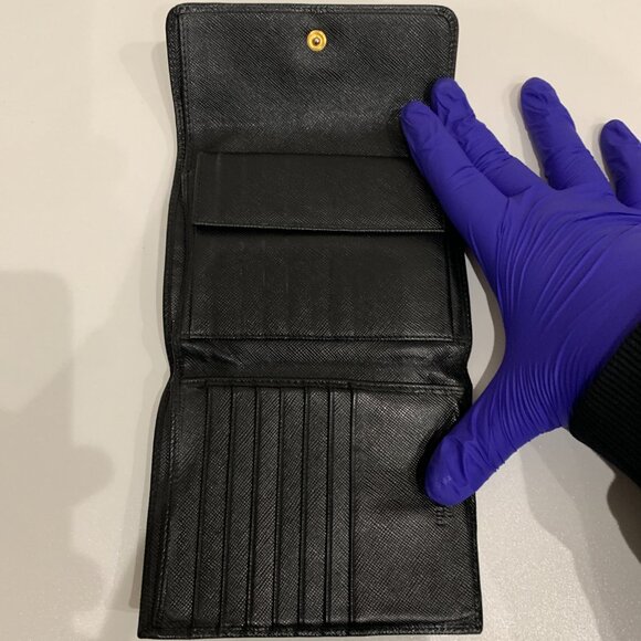 Prada Black Trifold Wallet sku#84810 (Gently used) - Picture 6 of 11